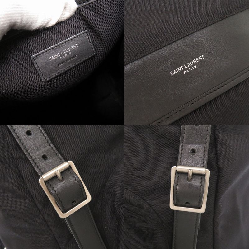 Saint Laurent Canvas Leather Black Backpack Daypack Black 1091 Saint Laurent