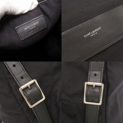 Saint Laurent Canvas Leather Black Backpack Daypack Black 1091 Saint Laurent