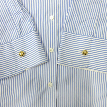 24ss Prada Button Down Shirt Blouse Cut and Sewn Gold Button Logo Embroidery