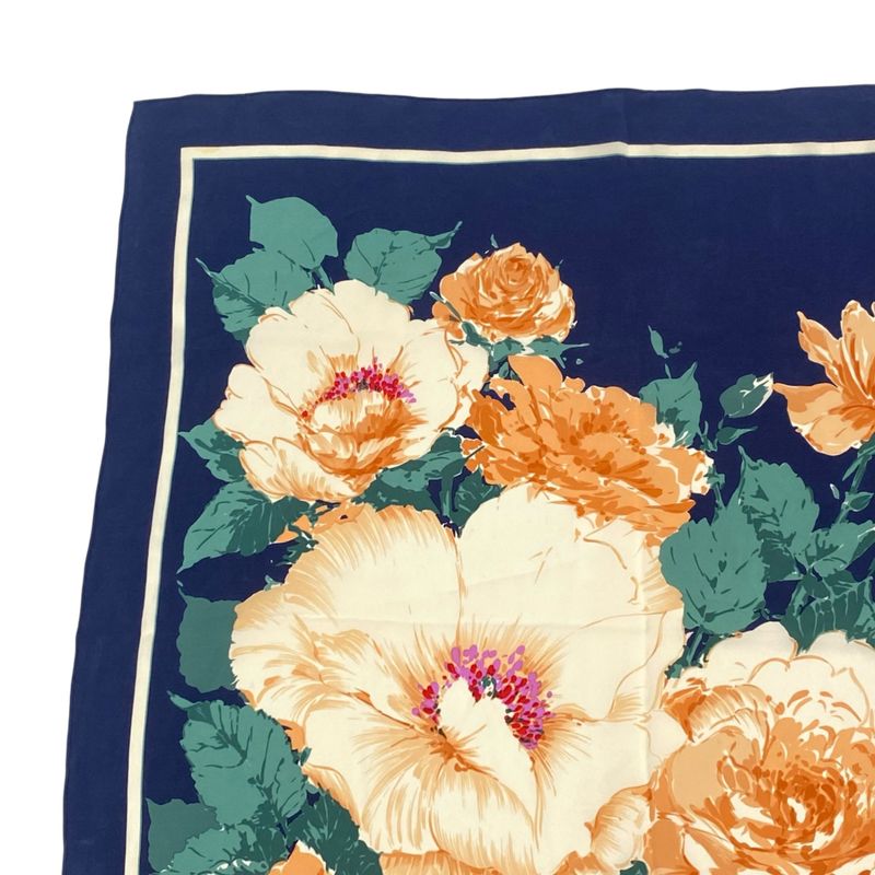 Christian DIOR Scarf Silk Floral Pattern Logo Multicolor
