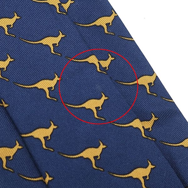 Hermes Tie Animal Print 8cm (3.15in) Silk Navy and Yellow Navy Blue Yellow