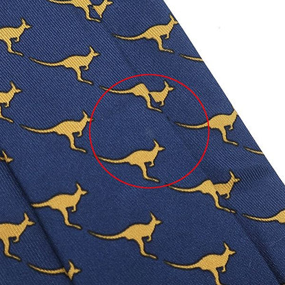 Hermes Tie Animal Print 8cm (3.15in) Silk Navy and Yellow Navy Blue Yellow