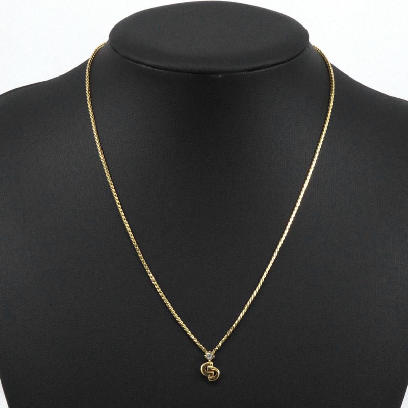 [dior] Christian Dior CD Logo Gold Plated Ladies 4.6g Necklace