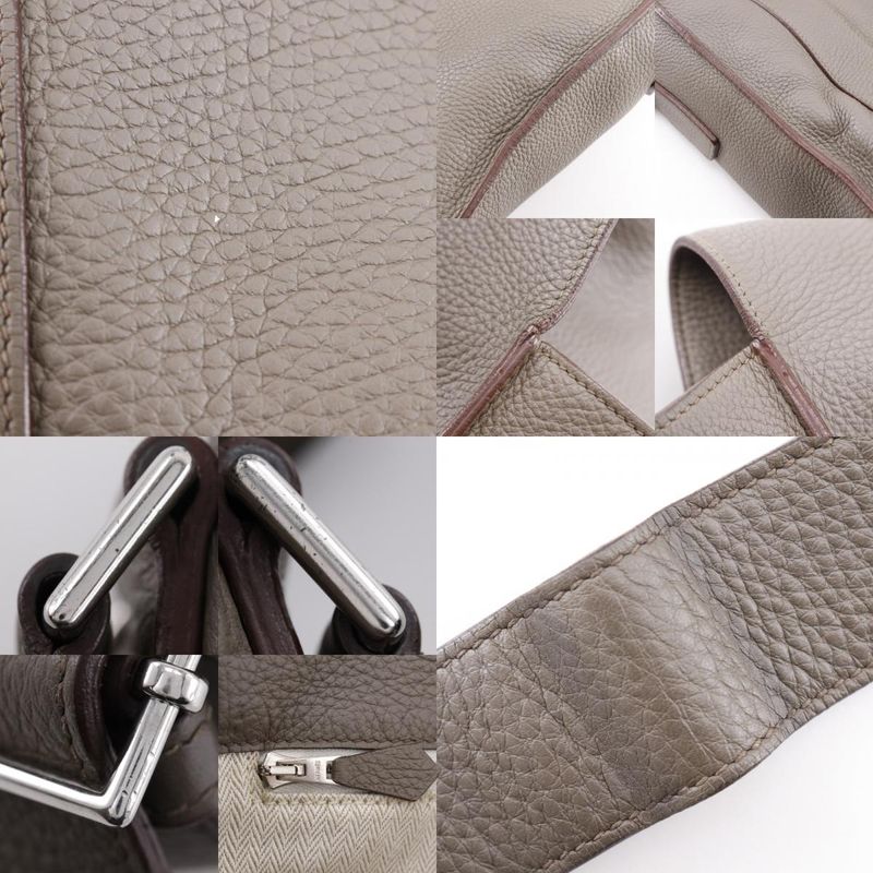 Hermes Sac Alfred 35 Taurillon Clemence Taupe □O Men's Shoulder Bag