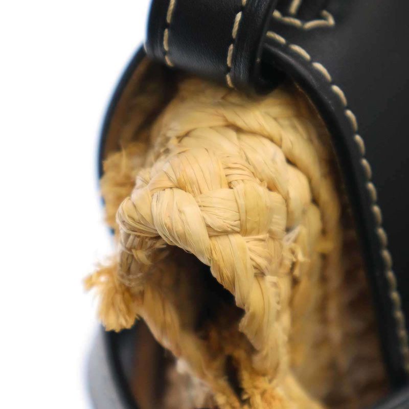 Loewe Gate Raffia Shoulder Bag Natural×black