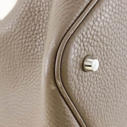 Hermes Picotin Lock MM Taurillon Clemence Etoupe Silver Hardware T Ladies