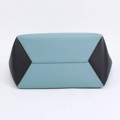 Louis Vuitton Lock Me Cabas Leather Black And Blue Tote Bag Silver M41447