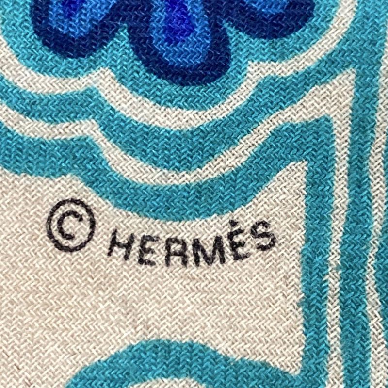 Hermes Stole (shawl) Carre Geant/shawl Carre 140 Blue×multi L'arbre Du Vent