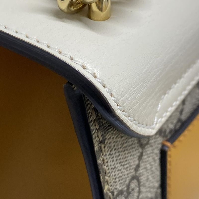 Gucci Shoulder Bag Padlock Small 409487 Beige Dark Brown And Ivory Chain