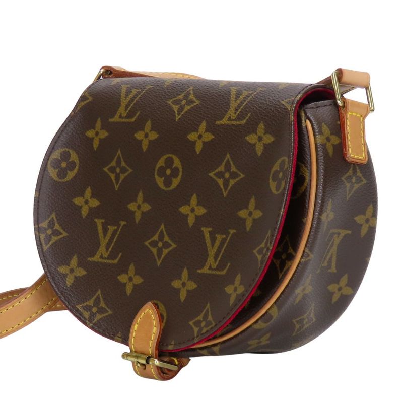Louis Vuitton Shoulder Bag Tan Blanc M51179 Monogram Nubuck Brown Gold Hardware