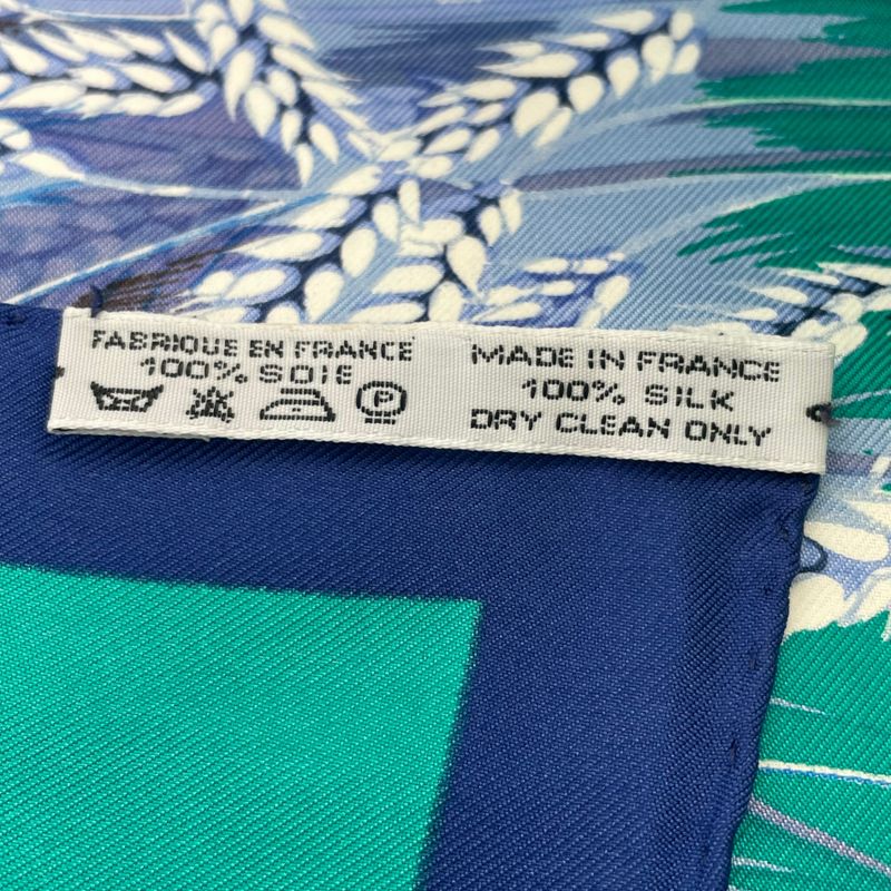 Hermes Carre 90 Lapins DANS UN Champ DE Wheat Field And Rabbit Blue And