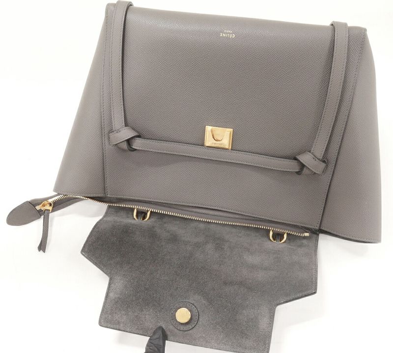 Celine Handbag Shoulder Bag Micro Belt Bag Grained Calf Gray