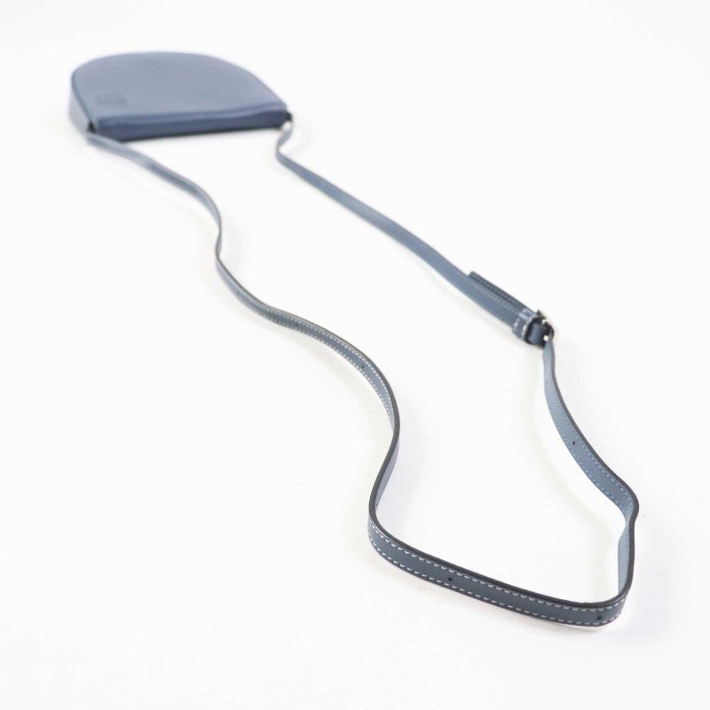 LOEWE Anagram Shape Pressed Heel Pouch/crossbody Leather Shoulder Bag Blue