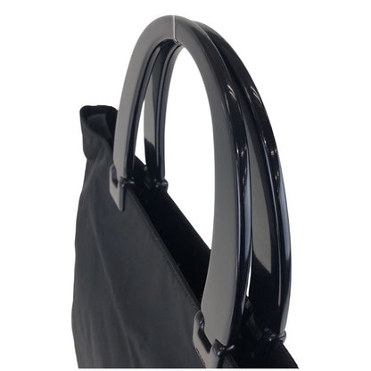 Prada Tessuto Triangle Logo Plate Black Nylon/plastic Tote Handbag Ladies 504894