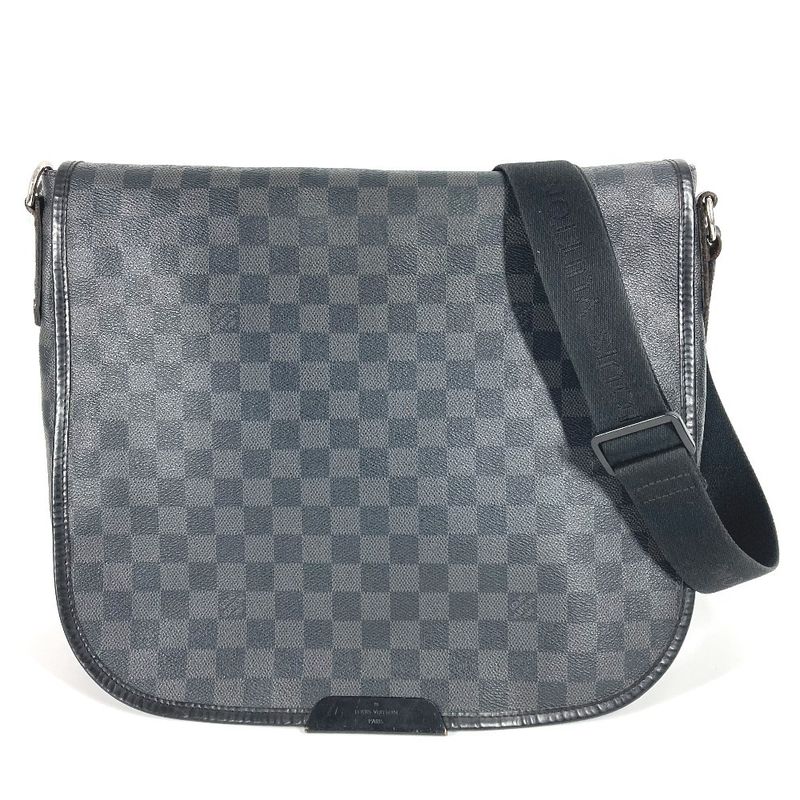 Louis Vuitton Shoulder Bag Daniel GM N58033 Damier Graphite Canvas Black