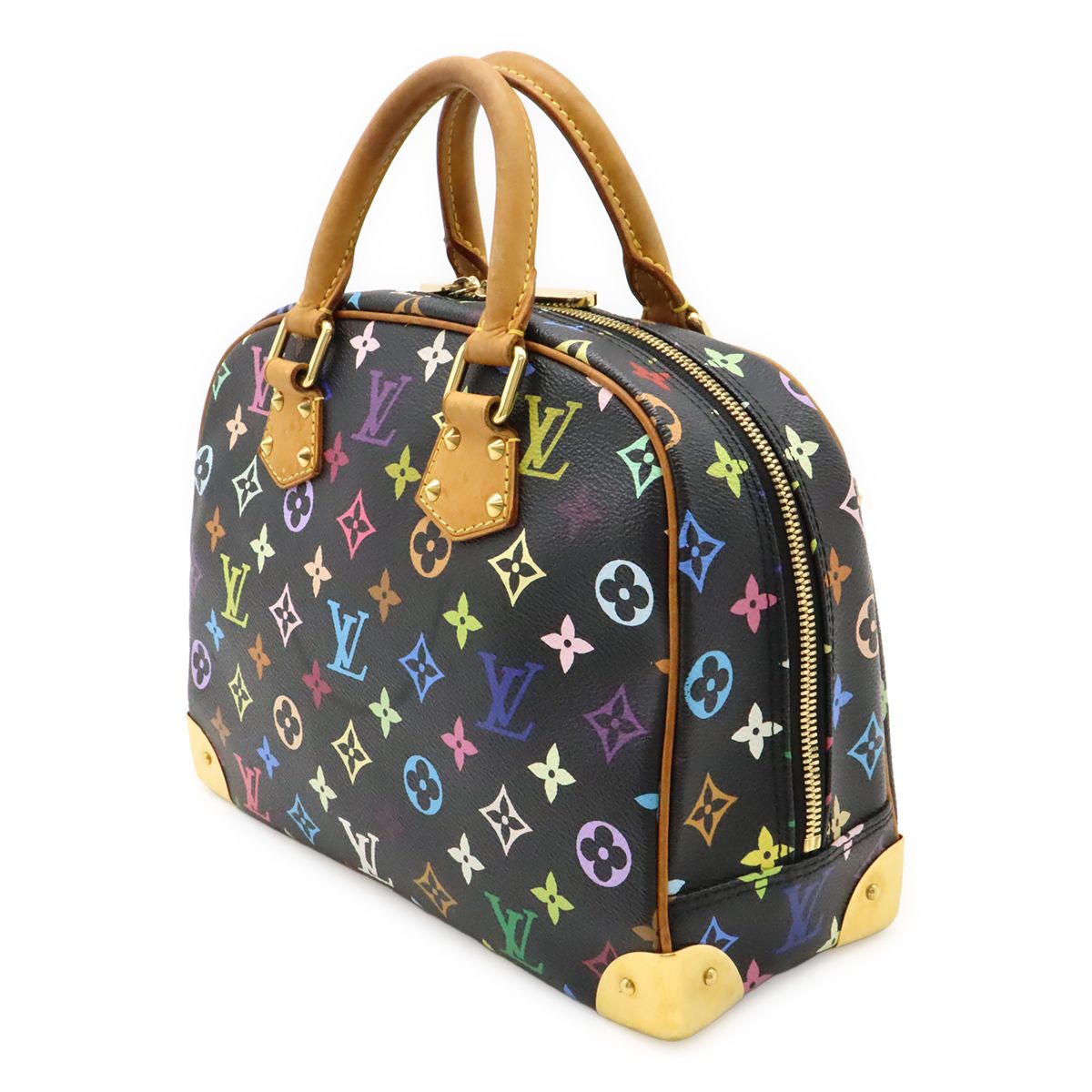 Louis Vuitton Monogram Multicolor Trouville Handbag Noir Black Black Gold