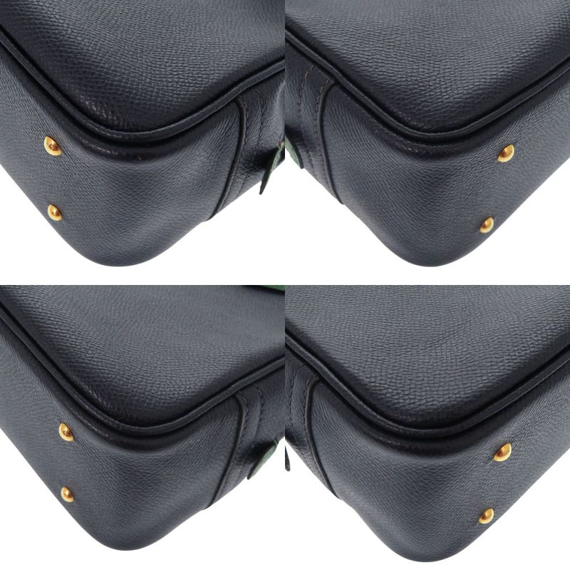 Hermes Mini Prüm Courchevel Blue Indigo Veil Handbag Navy Blue 1607 Hermes