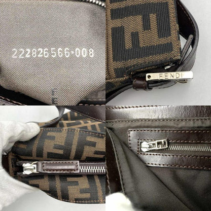 Fendi 222825566 Zucca Shoulder Bag Mamma Bucket Canvas Brown Women