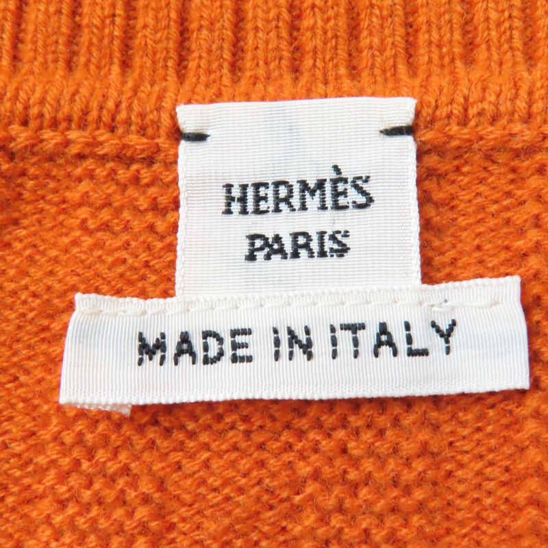 Hermes 2023 3e2639db 100% Wool H-pattern Design V-neck Short-sleeved Knit