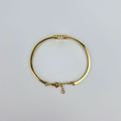 Celine Logo Triomphe Accessory Bracelet Bangle Gold Vintage Women's