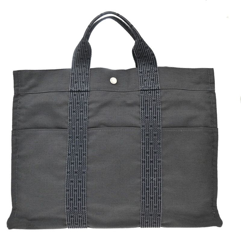 Hermes Her Line MM Hand Tote Bag Canvas Gray 38ka972