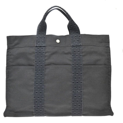 Hermes Her Line MM Hand Tote Bag Canvas Gray 38ka972