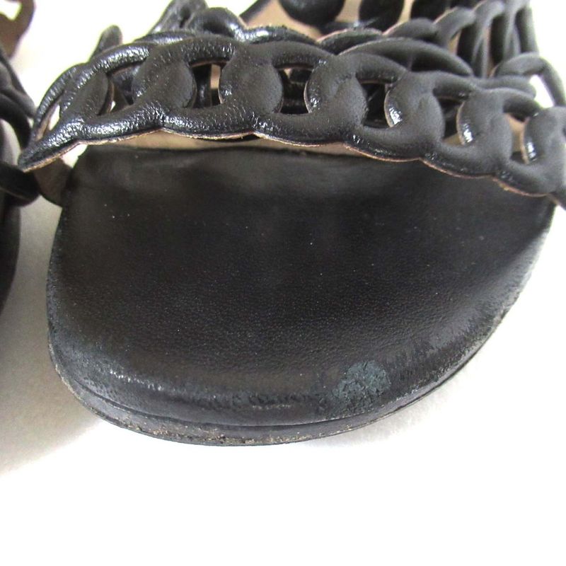 Good Hermes Rivage Chaine D'ancre 5-Strand Leather Flat Sandals Size 35