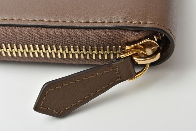 Fendi Wallet Fendi Zipper Foldable Wallet BY THE WAY Calf Leather Brown Black