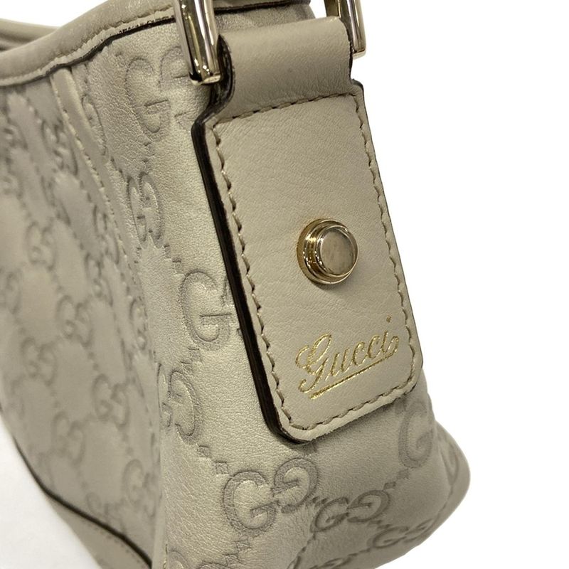 Gucci Handbag Stripe Line Abby 130939 Beige Leather