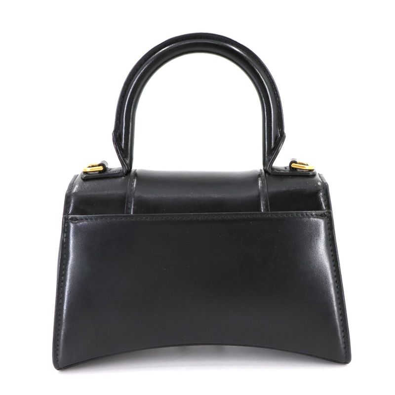 Balenciaga Hourglass XS 2way Hand Shoulder Bag Leather Black 592833 Hourglass