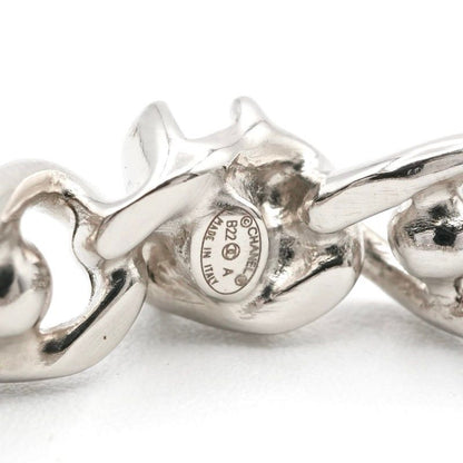 Chanel Earrings Earring Silver Coco Mark Hoop Earrings