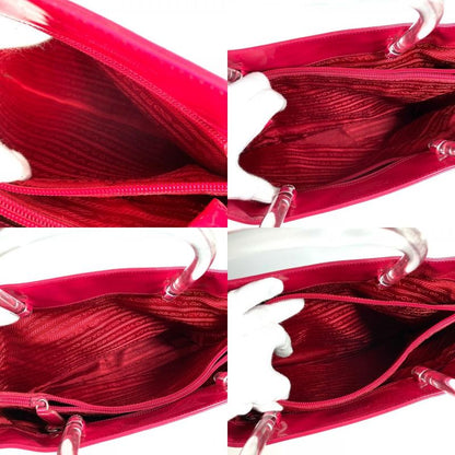 Prada Handbag Triangle Logo Triangle Logo Plate Enamel Pink