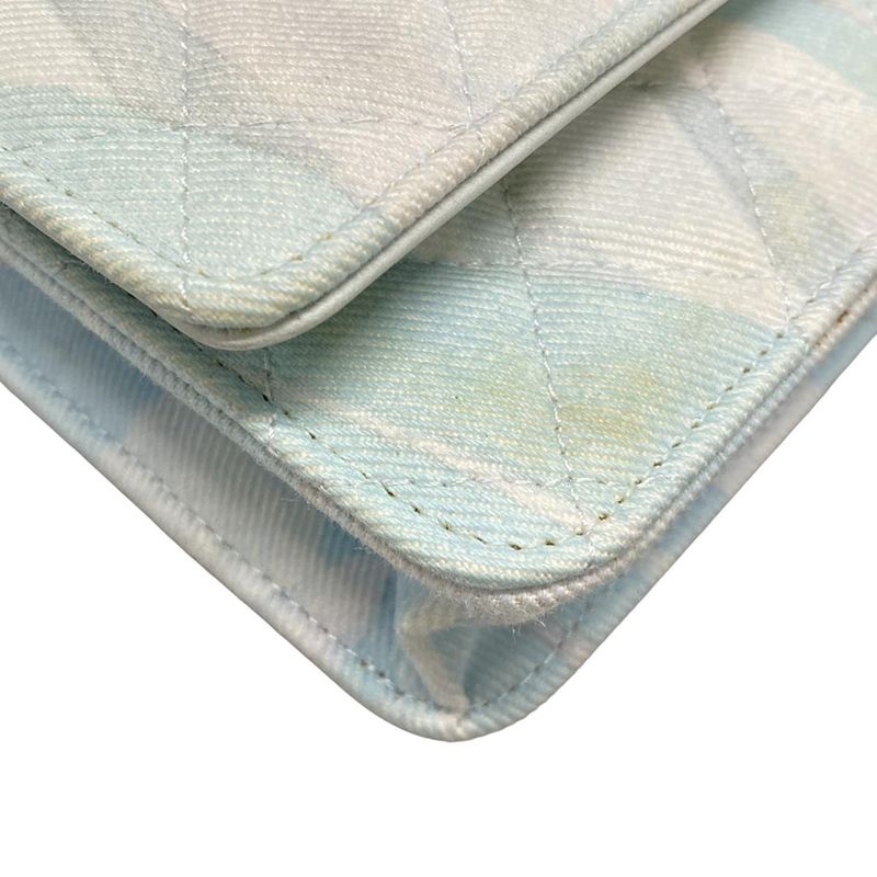 Chanel Wallet Matelasse Ap0250 Light Blue×white×multi