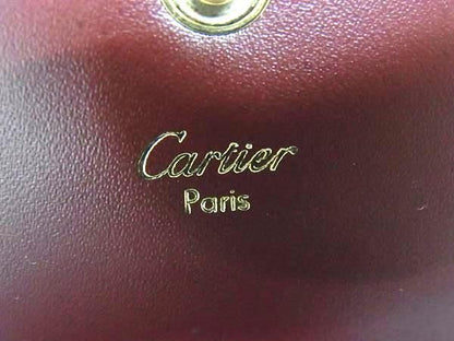 Cartier Must Line Leather Coin Case Coin Purse Ladies Men's Bordeaux Bk7283