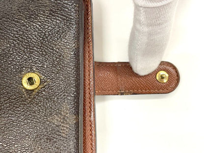 Louis Vuitton Monogram Compact Zipped Folding Wallet M61667 Brown Made In France