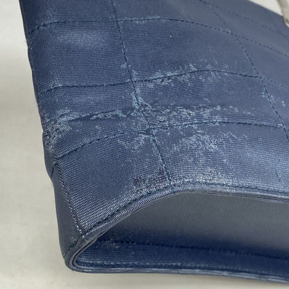 Chanel Handbag Chocobar Nylon Navy Silver Hardware Women