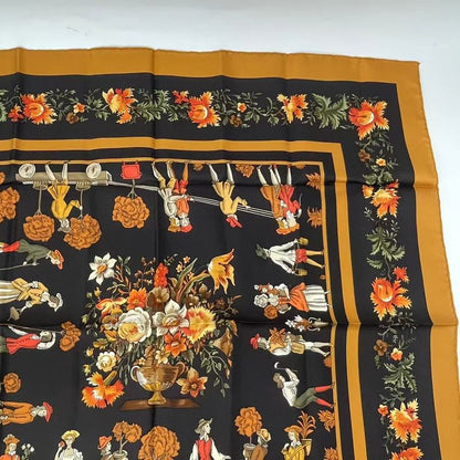 Hermes Carre 90 Gardener's Roy Silk Scarf Yellow