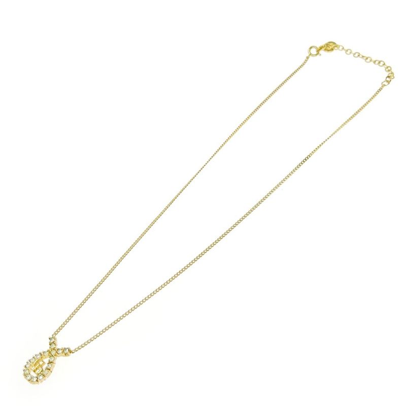 Christian Dior GP Rhinestone CD Logo Necklace Gold 409737 Necklace