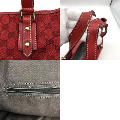Gucci 257249 Handbag Mini Bag Small Red GG Canvas/leather Ladies Fashion