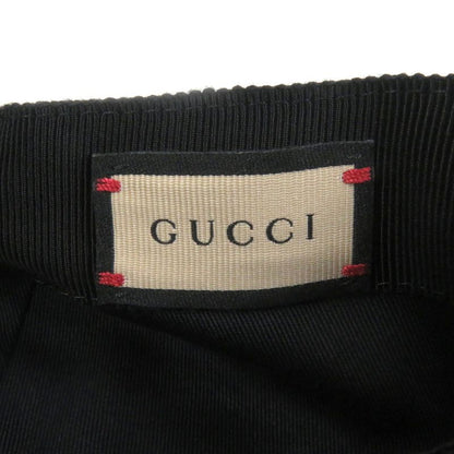 Gucci 576253 GG Canvas Logo Patch Baseball Cap Hat Black M/58cm (22.83in) Made