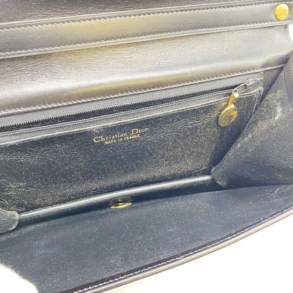 Christian DIOR Shoulder Bag Leather Black Vintage Ladies Men Fashion Gift