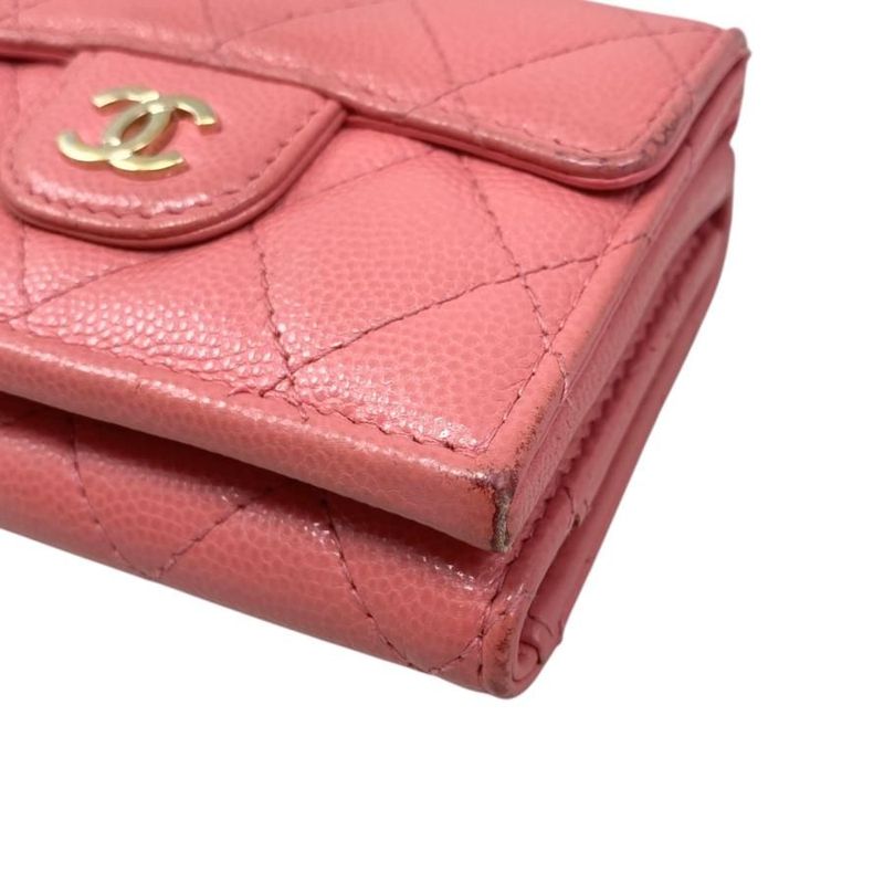 Chanel Trifold Wallet Classic Small Flap Wallet Ap0230 Matelasse Caviar Skin