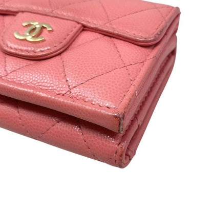 Chanel Trifold Wallet Classic Small Flap Wallet Ap0230 Matelasse Caviar Skin