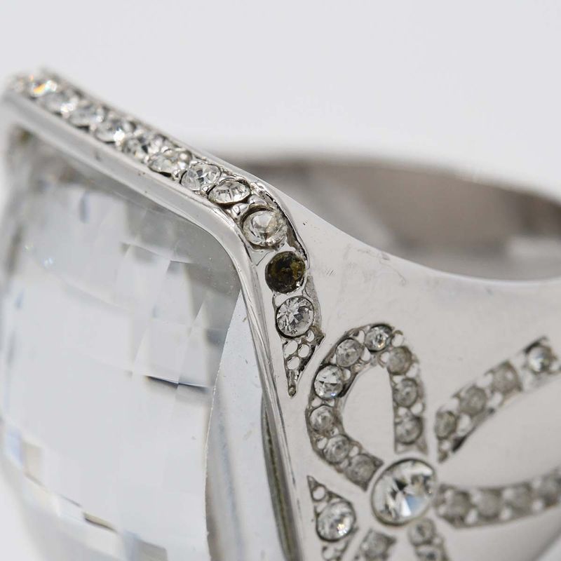 Christian DIOR Ring Ribbon Rhinestone L Approx 13 Accessories Women H12712