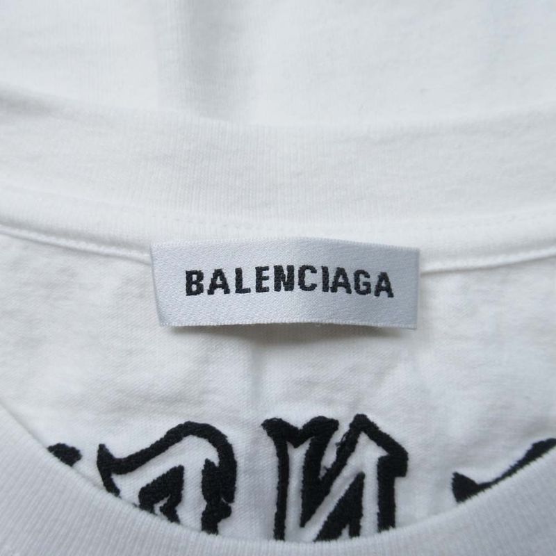 19ss Balenciaga Tattoo Logo T-Shirt Tattoo Logo Back Embroidery Short Sleeve