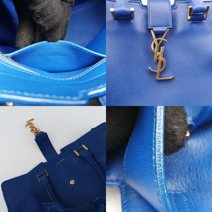 Yves Saint Laurentyves Saint Laurent Baby Cabas Su Blue Leather 394461 Dmr394461