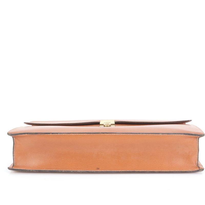 Loewe Anagram Leather Business Bag Document Bag Briefcase Tote Commuter Brown