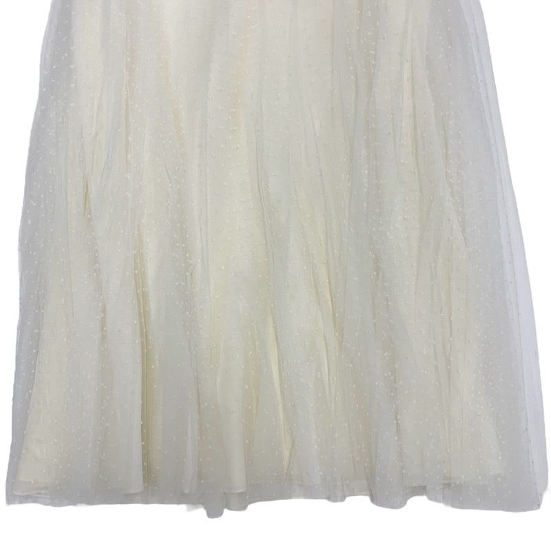 Christian Dior Plume Tulle Bottoms Nylon White Skirt Pleated Midi