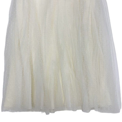Christian Dior Plume Tulle Bottoms Nylon White Skirt Pleated Midi