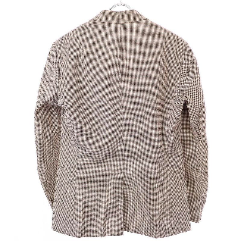 Hermes 18ss Checked Seersucker Tailored Jacket G19821 Brown 46